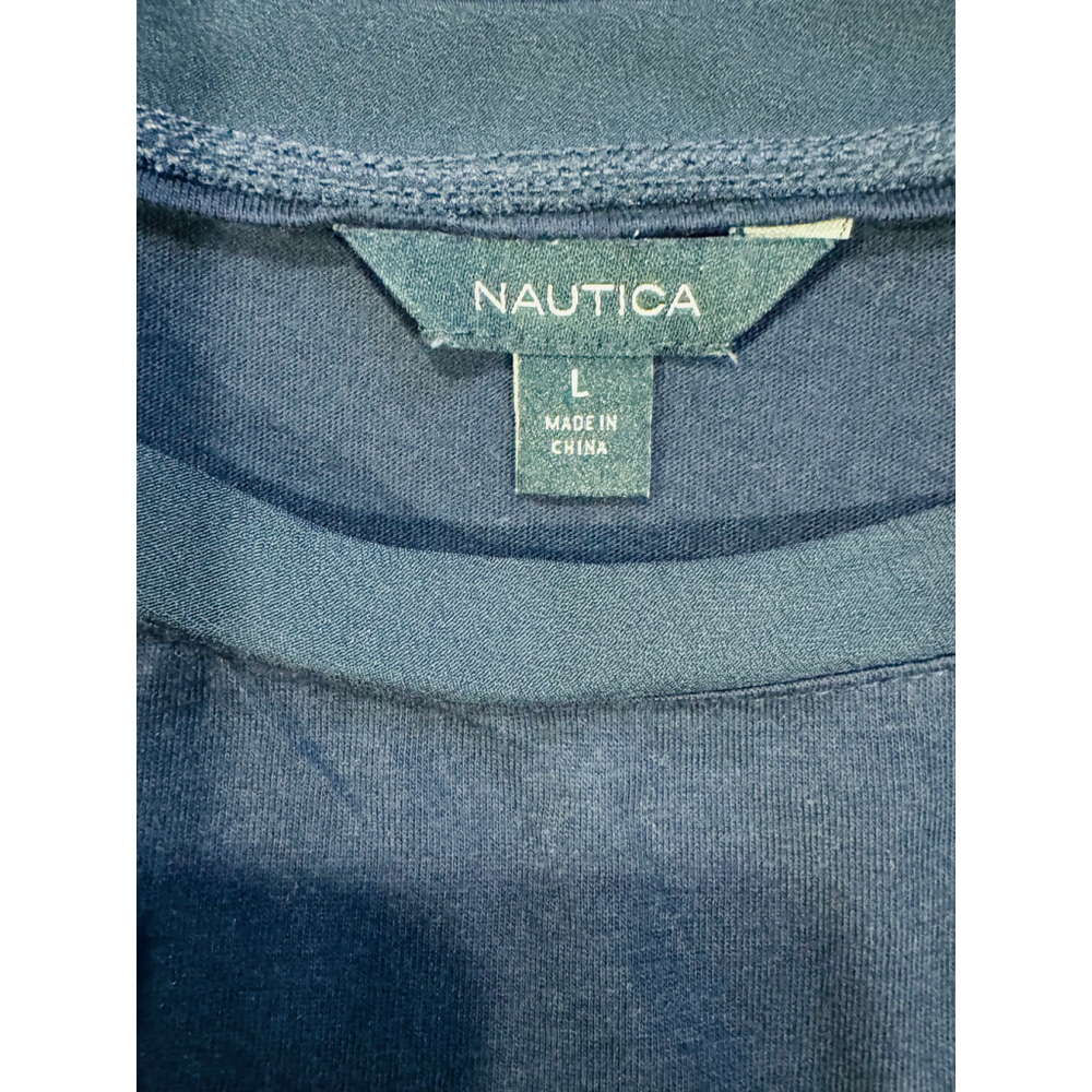 Nautica Women's Navy Blue Short Sleeve Pocket Tee - Size Large - Picture 7 of 8